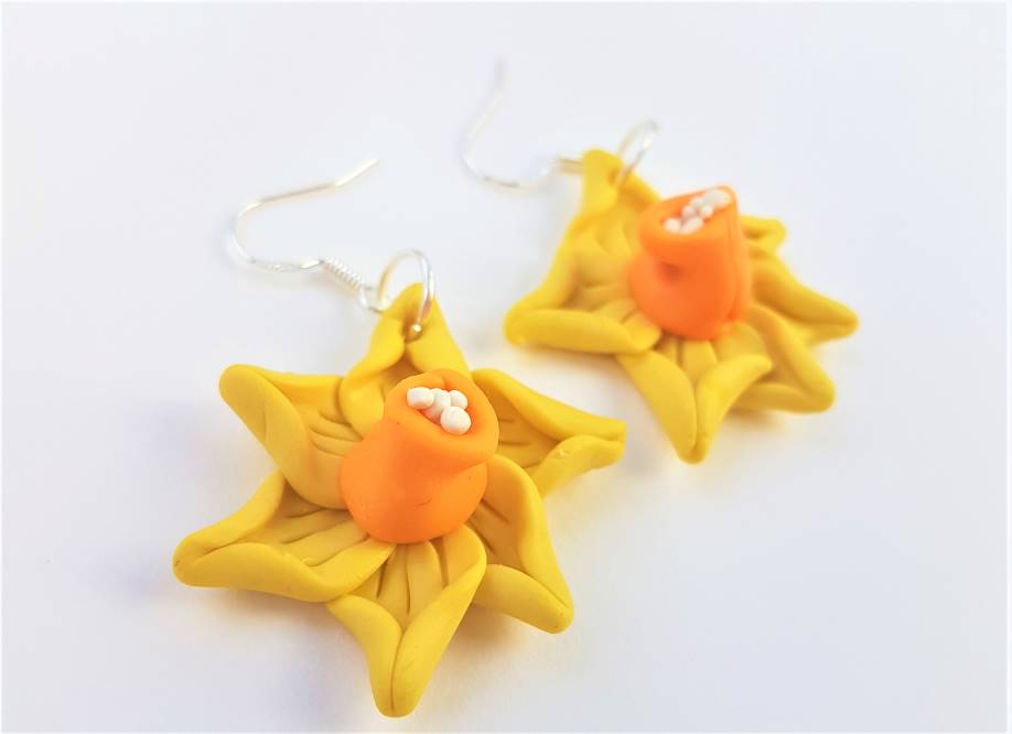daffodil polymer clay earrings designs