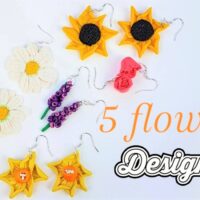 flower polymer clay earrings designs