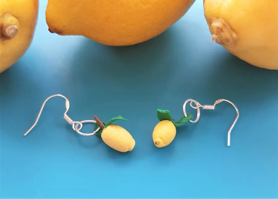 lemon polymer clay earring designs