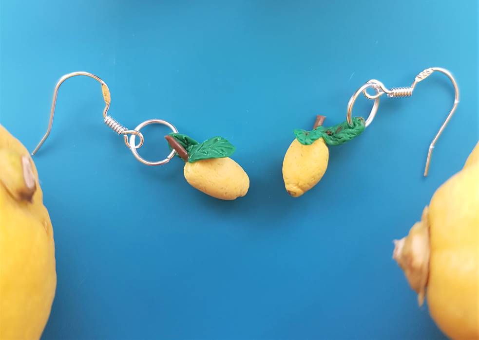 polymer clay lemons fruit polymer clay earring designs