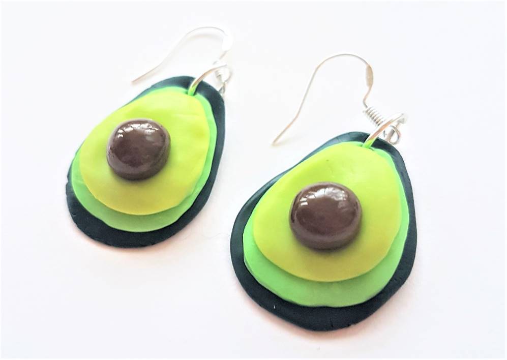avocado polymer clay earring designs