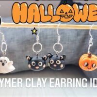 Halloween polymer clay earring design ideas