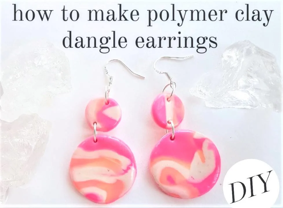 polymer clay dangle earrings - how to make