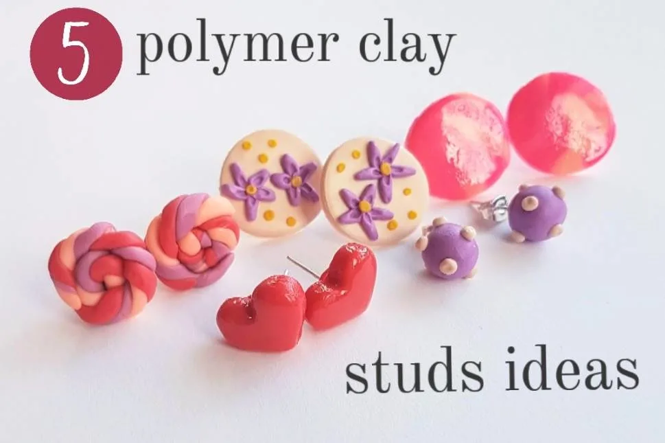 polymer clay stud earrings ideas