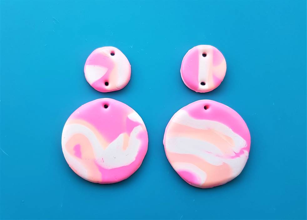 how to make marbled polymer clay dangle  earrings