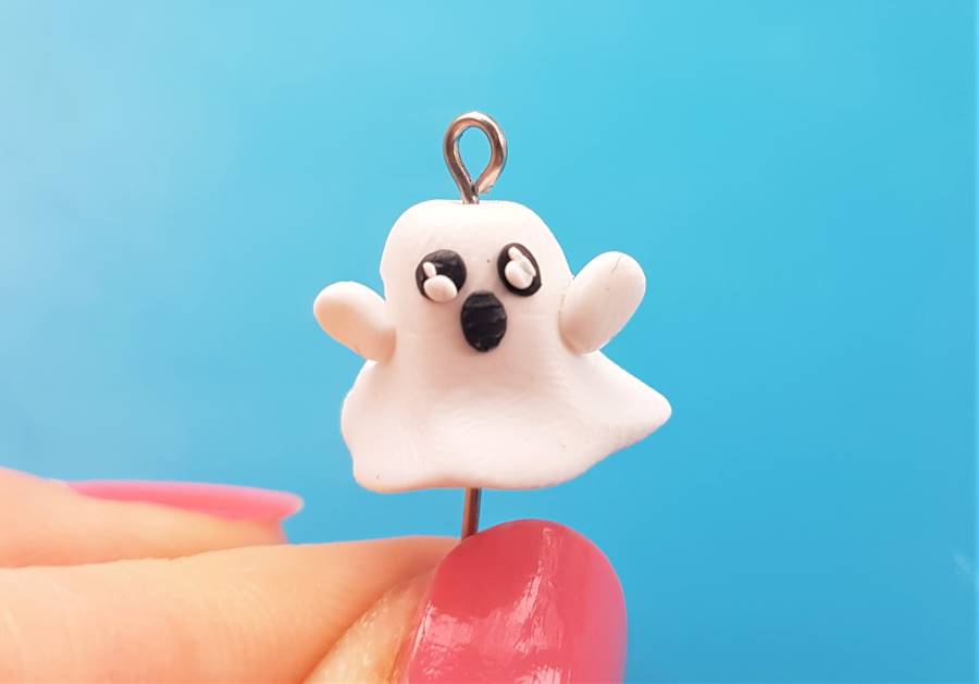ghost polymer clay earrings diy halloween