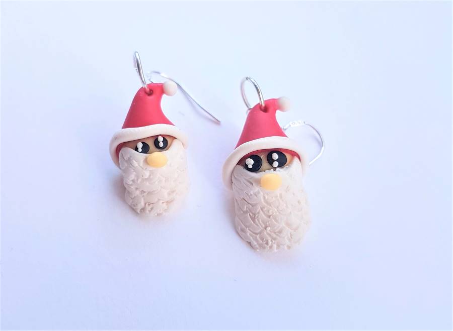 Christmas polymer clay earrings how to make