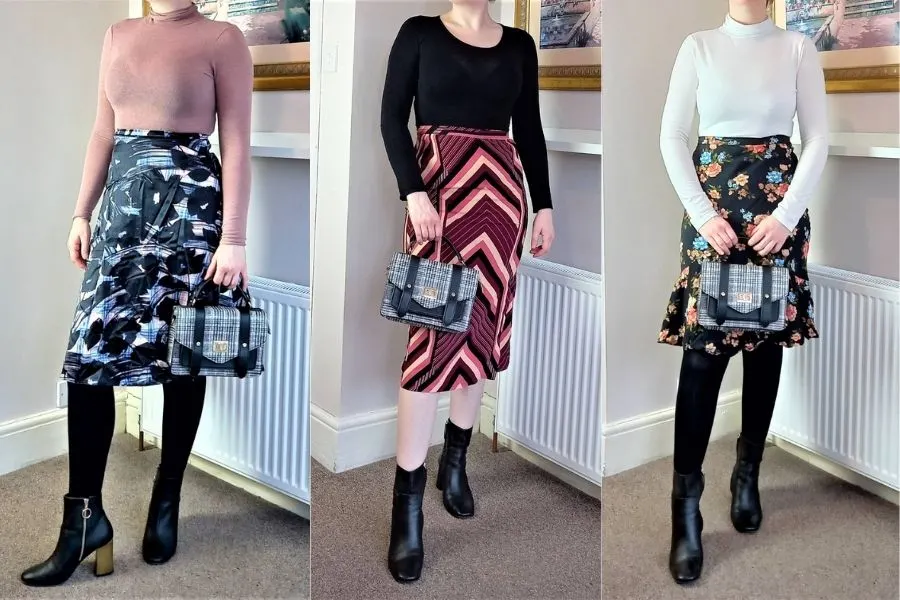 Ankle boots with midi skirts