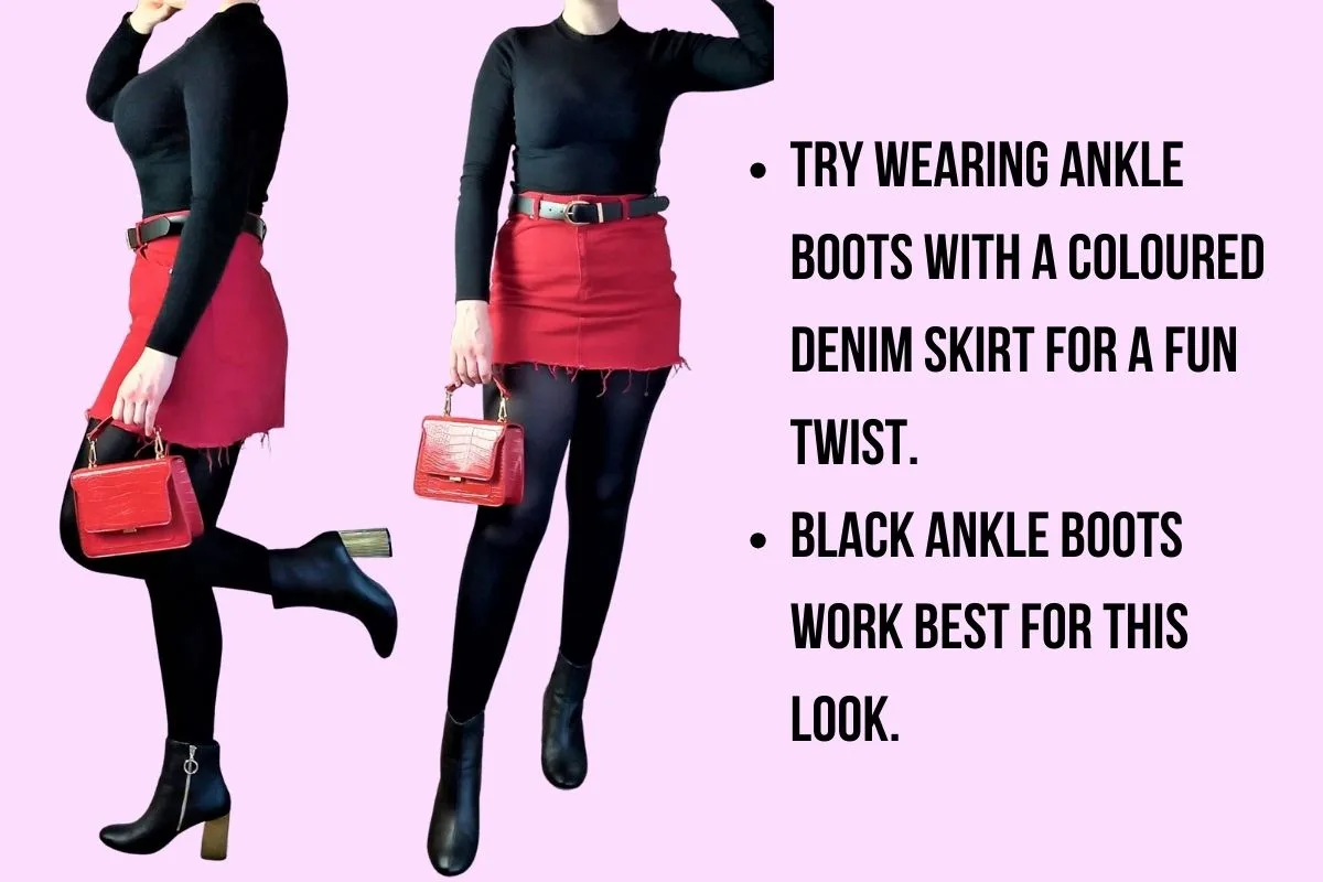 How to wear ankle boots with skirts