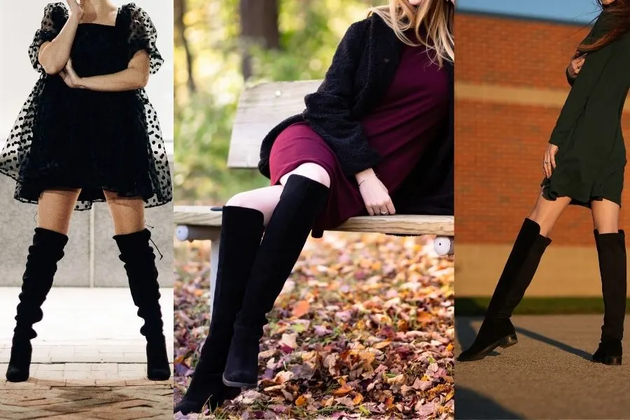 Knee high boots and dresses