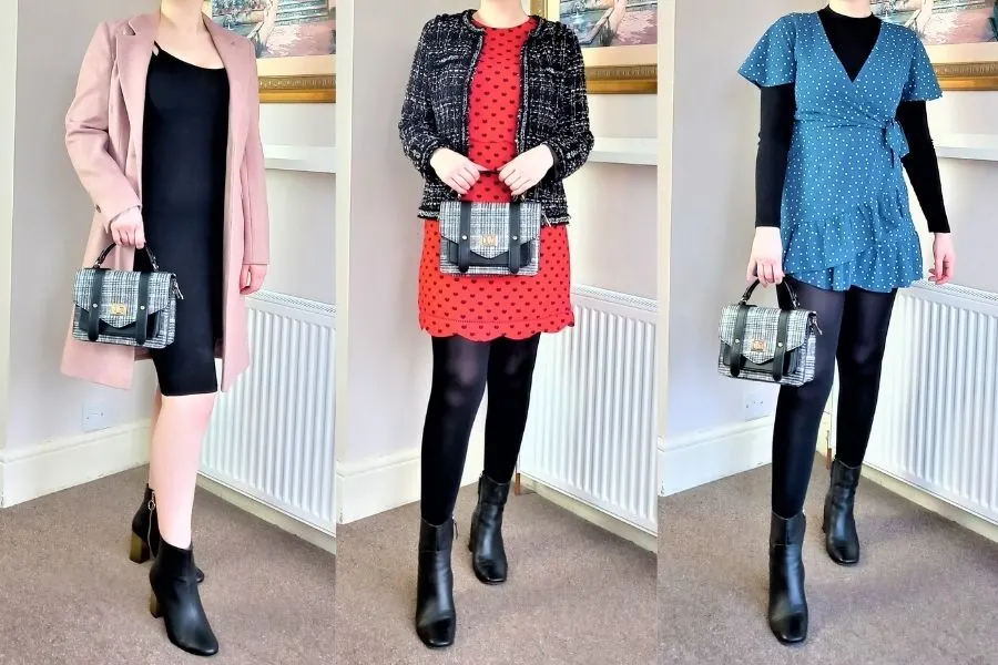 dresses with black heeled boots