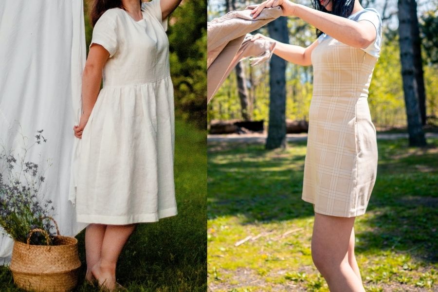 linen blend dresses SUMMER Work From Home Outfits
