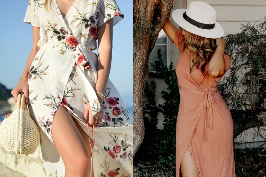 Wrap dresses with accessories How to style a wrap dress in summer