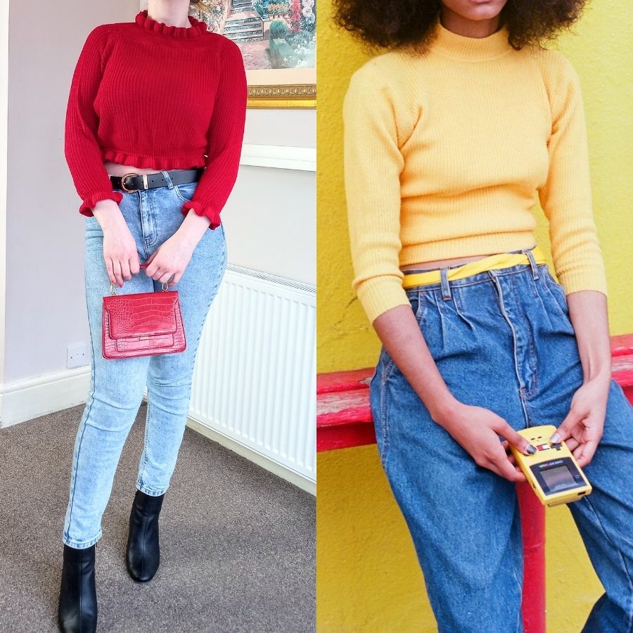 mom jeans with cropped sweaters How to Wear a Turtleneck In the Fall