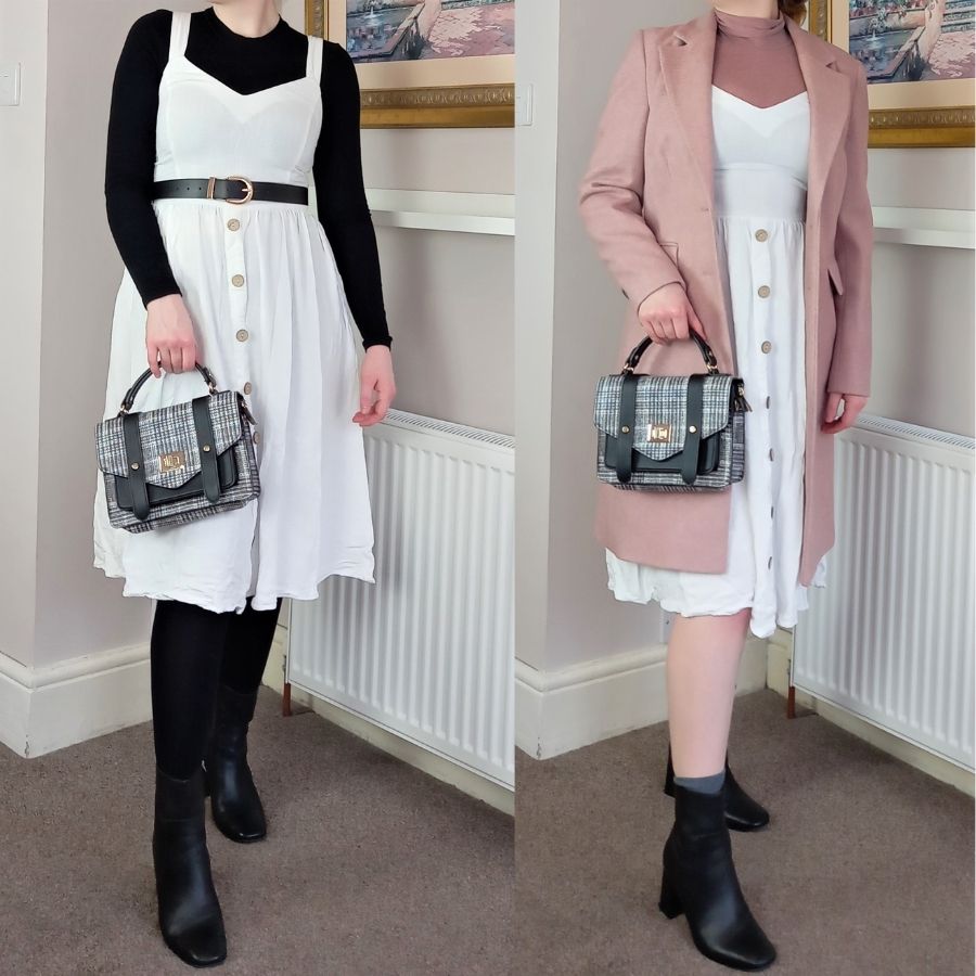 dress with tights and coat How to wear a white summer dress in winter
