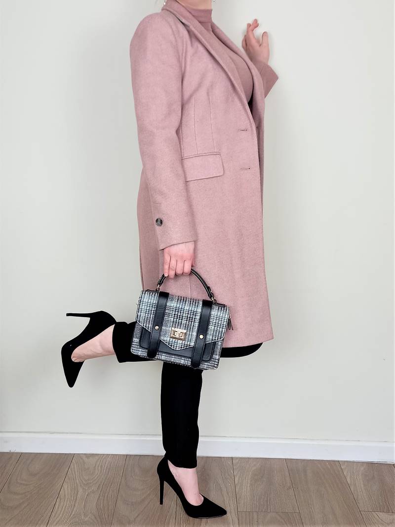 Pink turtleneck and coat Winter Business Casual Women's