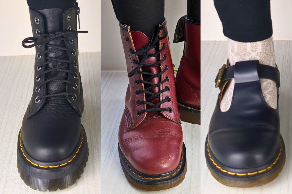 An image showing 3 different Doc Martens