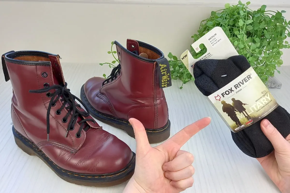 An image showing Fox River socks and Doc Martens