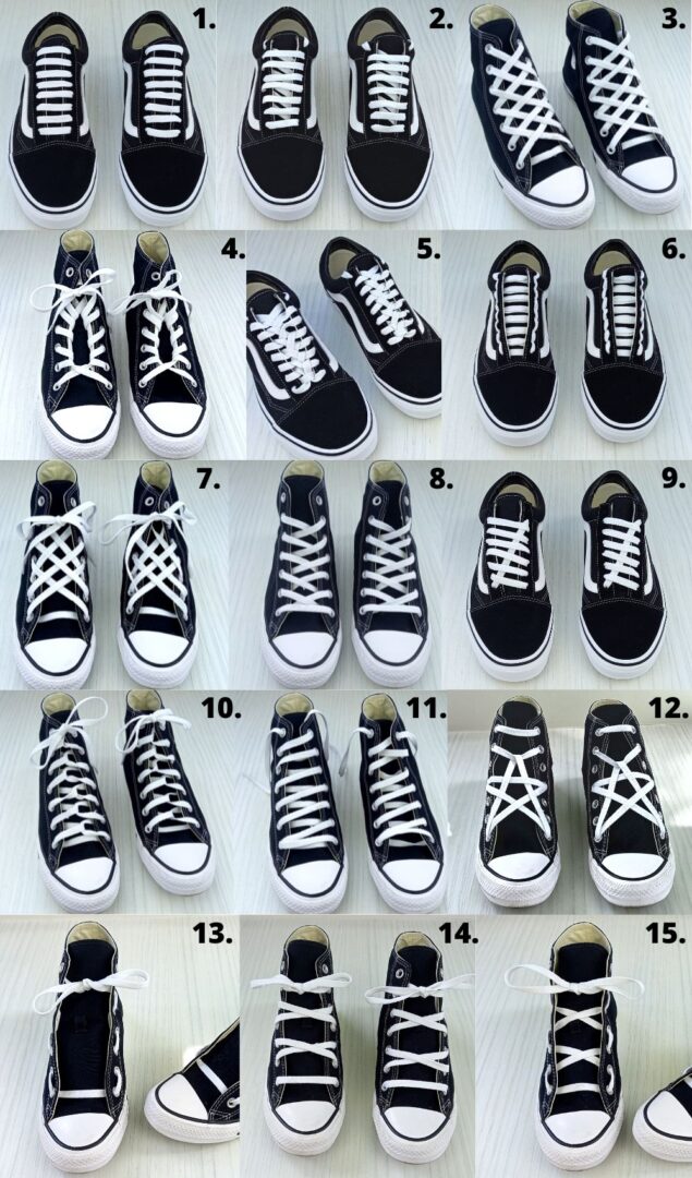 15 Cool Ways To Lace Shoes: Shoelace Patterns Tutorial - Wearably Weird - Shoelace Patterns Combining Bakery And Spice Elements